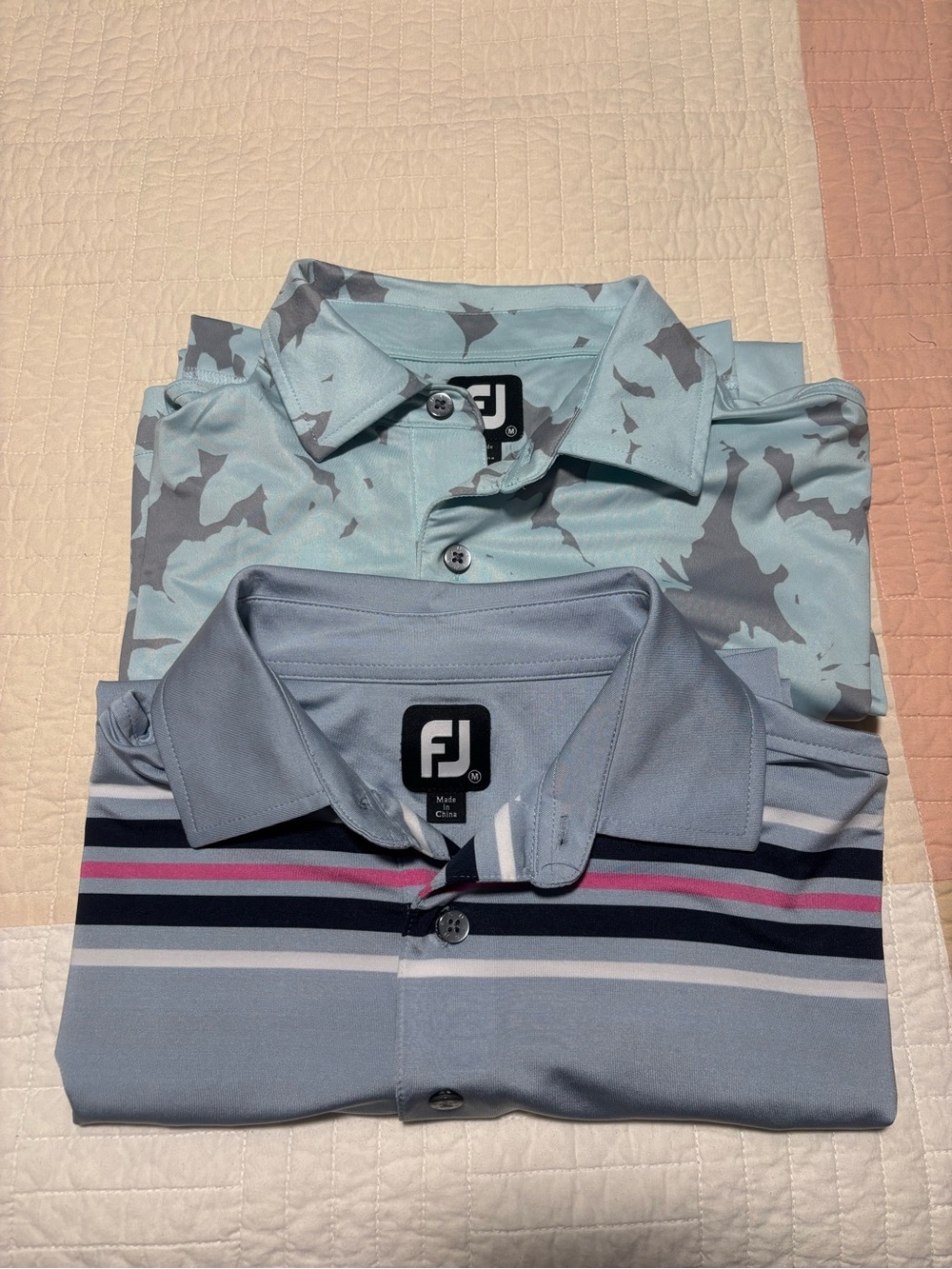 FootJoy Men’s Light Blue & Sky Camo Golf Polo Duo